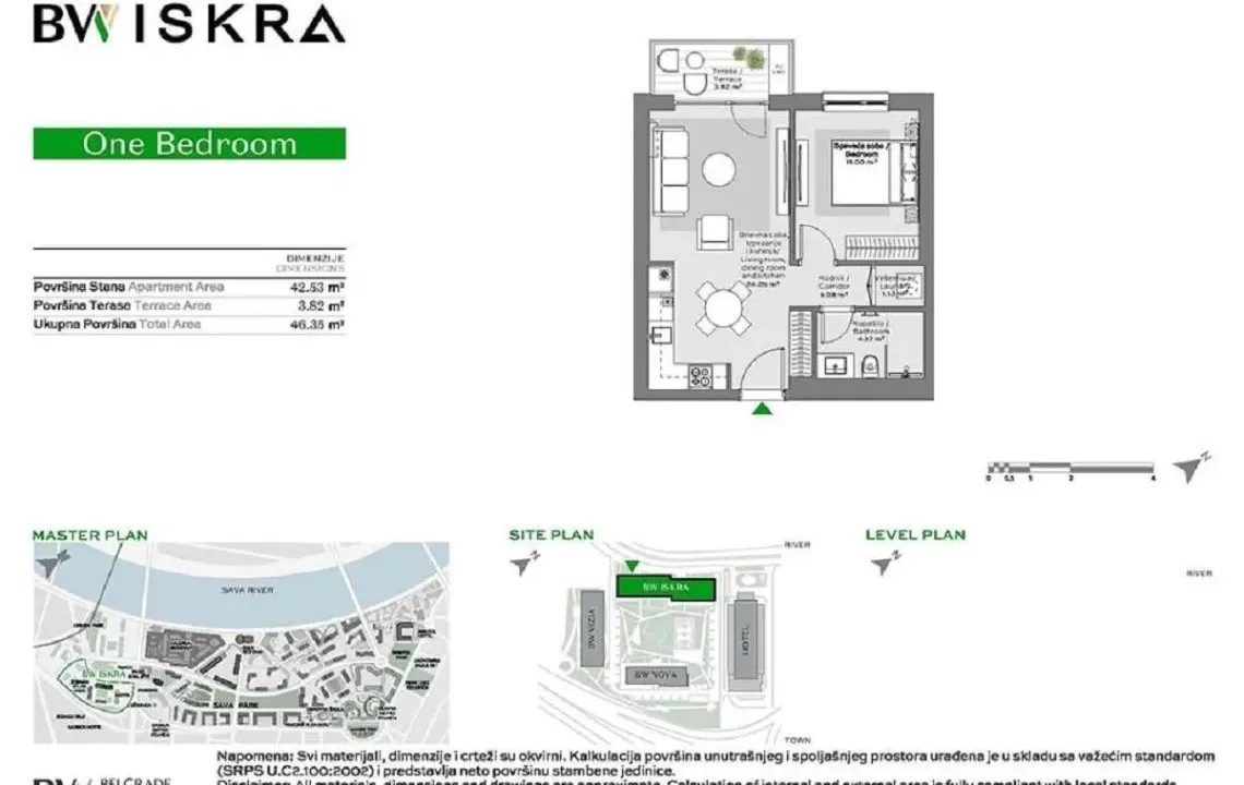 Prodaja, dvosoban stan, 46m², Beograd Na Vodi, Beograd