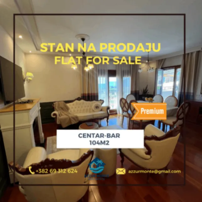 Sale, two bedroom apartment, 104m², Centar, Bar