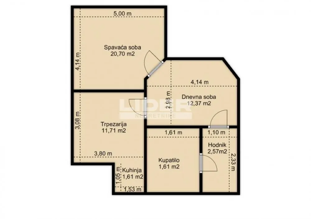 Rent, three bedroom apartment, 60m², Stari Grad, Beograd