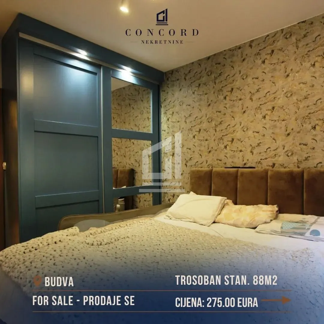 Prodaja, trosoban stan, 88m², Budva, Crna Gora