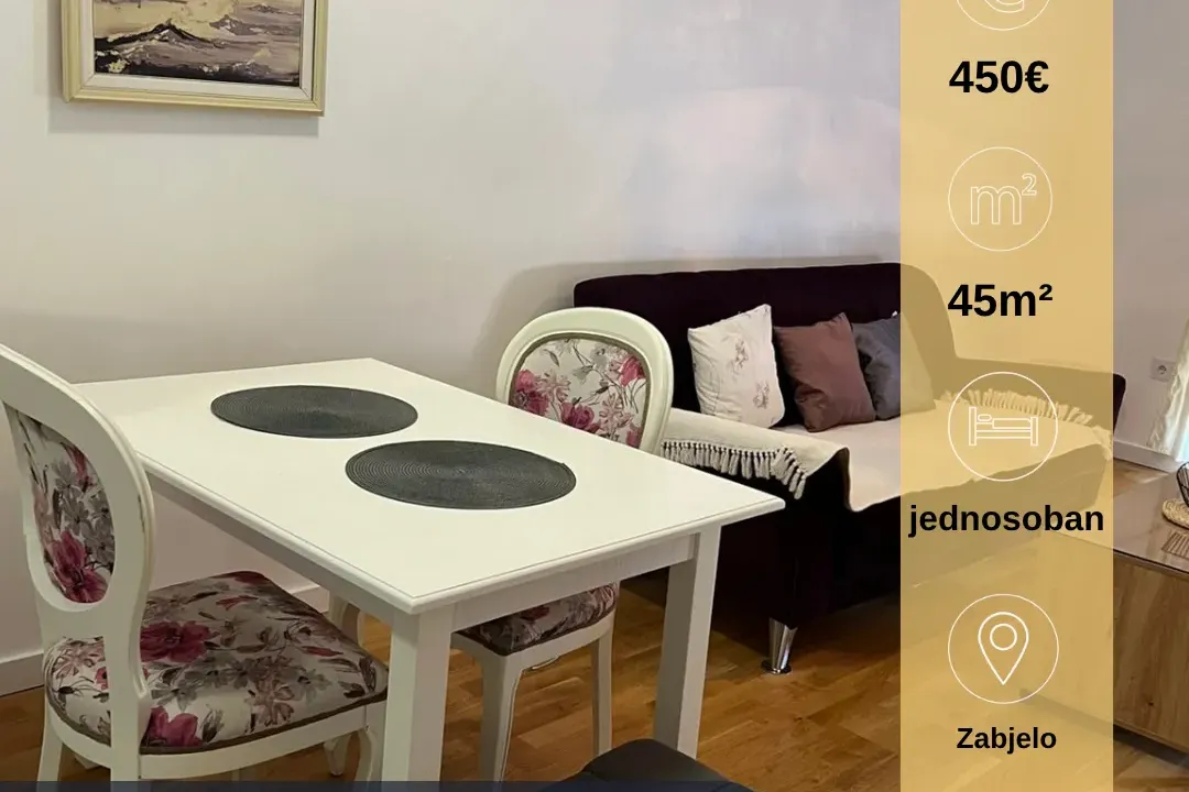 Rent, one bedroom apartment, 45m², Zabjelo, Podgorica