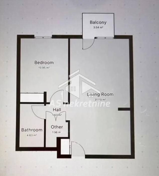 Rent, two bedroom apartment, 59m², Savski Venac, Beograd