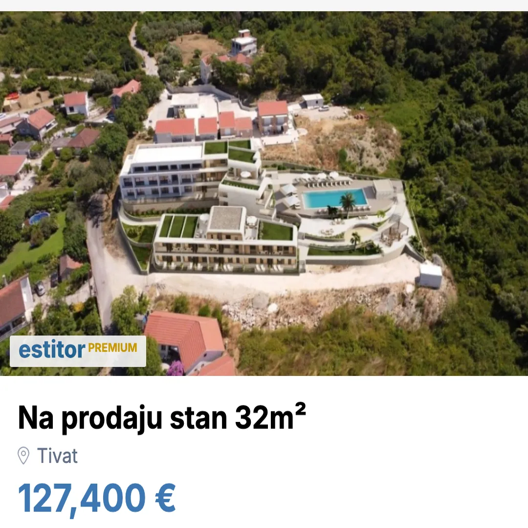 Sale, apartment, 32m², Tivat, Crna Gora