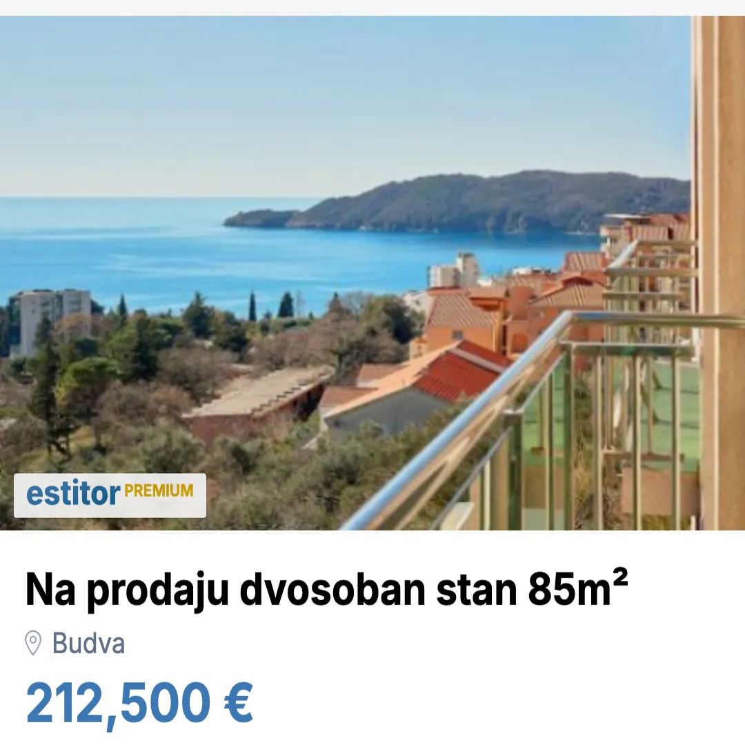 Prodaja, dvosoban stan, 85m², Budva, Crna Gora