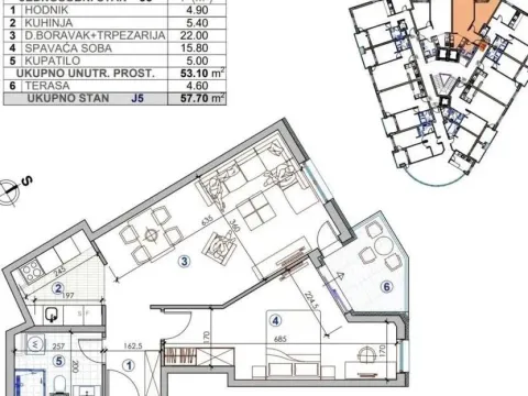 Prodaja, jednosoban stan, 57m², Zagorič, Podgorica - image 2