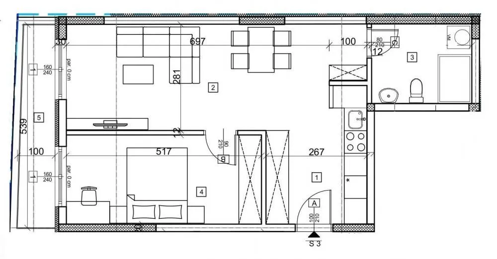Sale, two bedroom apartment, 52m², Cvetkova Pijaca, Zvezdara Sve Podlokacije