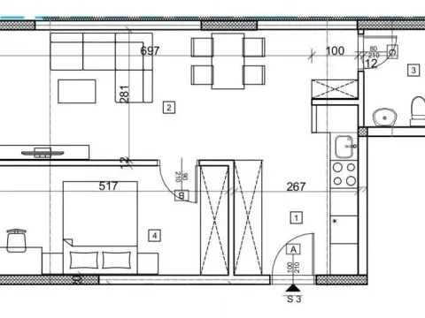 Sale, two bedroom apartment, 52m², Cvetkova Pijaca, Zvezdara Sve Podlokacije - image 2