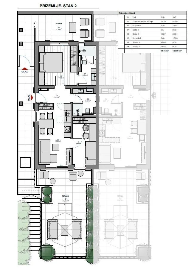 Prodaja, četvorosoban stan, 104m², Donja Lastva, Tivat