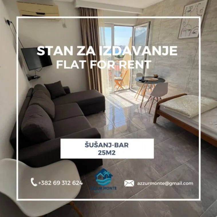 Izdavanje, garsonjera, 25m², Šušanj, Bar