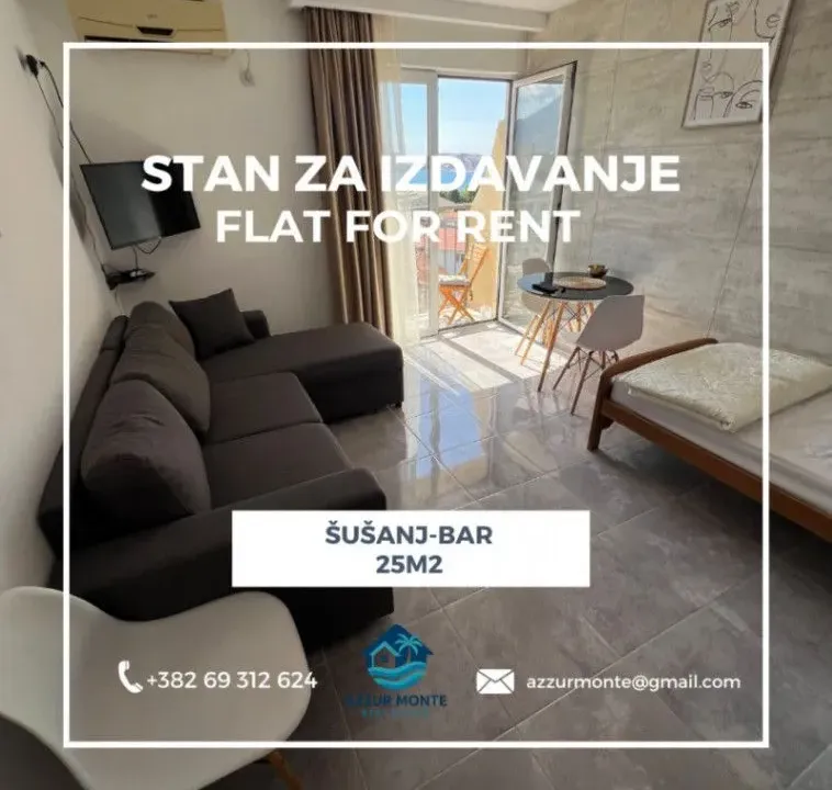 Izdavanje, garsonjera, 25m², Šušanj, Bar