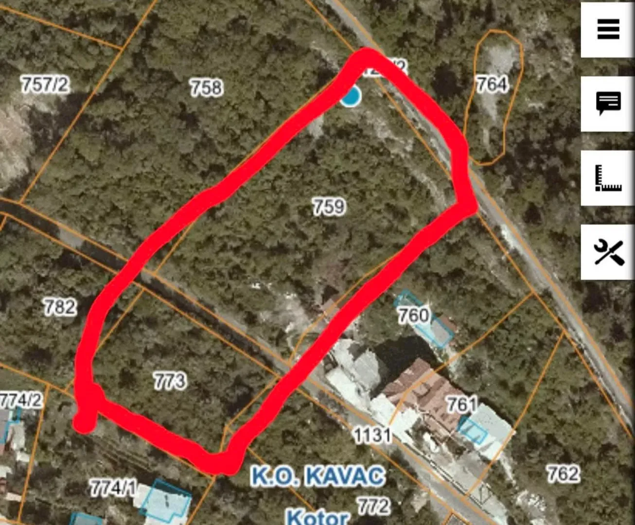 Prodaja, plac, 5300m², Kavač, Kotor