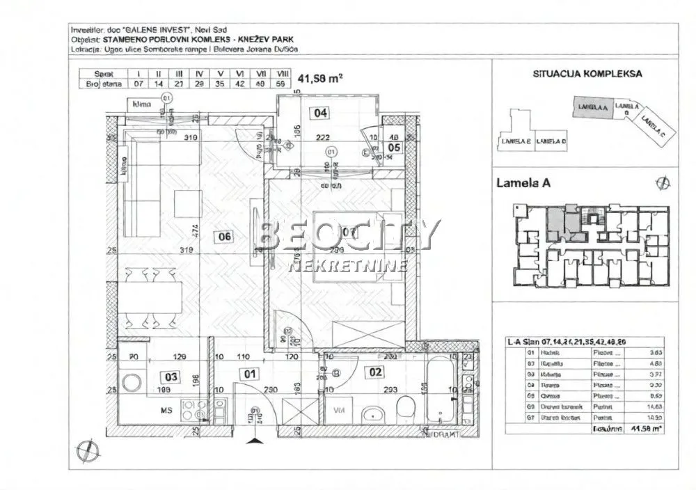 Prodaja, dvosoban stan, 42m², Novo naselje, Novi Sad