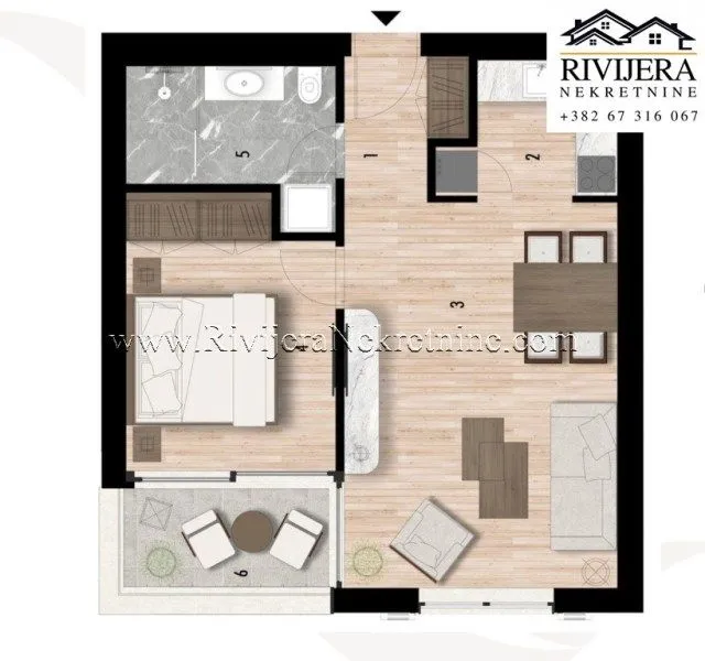 Prodaja, jednosoban stan, 53m², Risan, Kotor