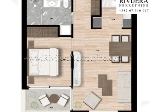 Prodaja, jednosoban stan, 53m², Risan, Kotor - image 5