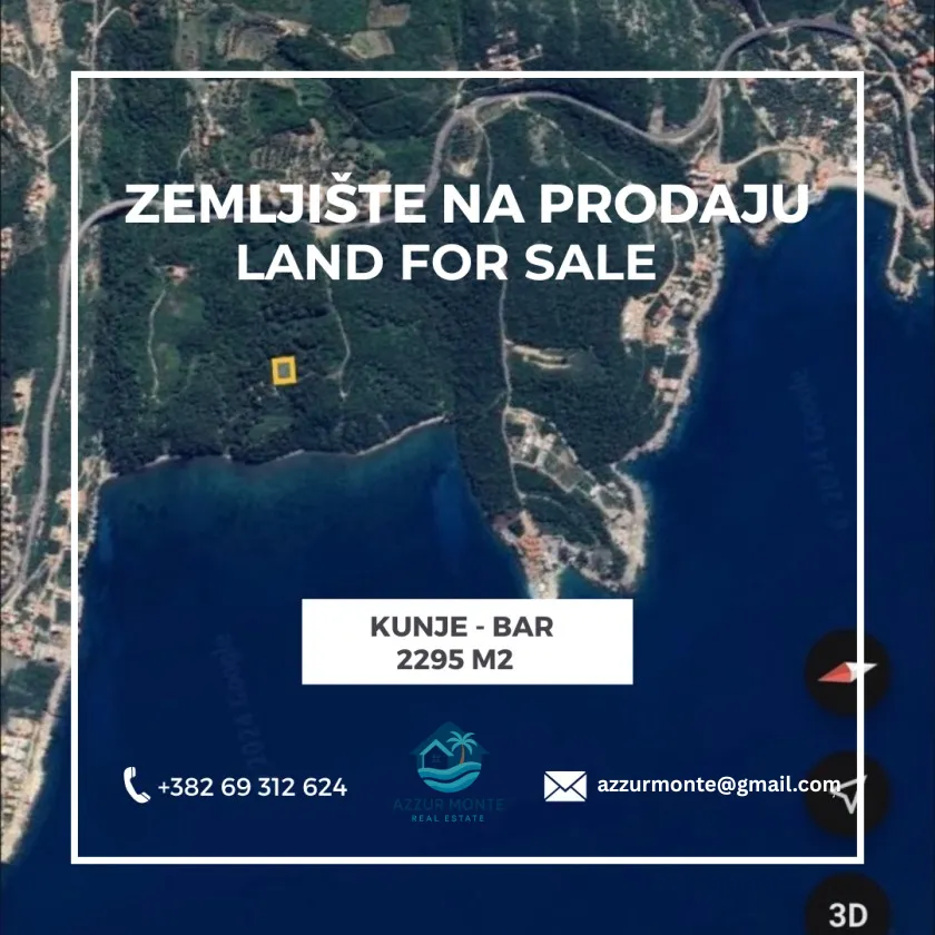 Prodaja, plac, 2295m², Utjeha, Bar