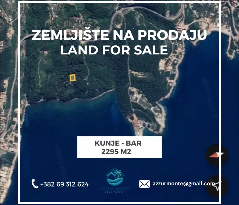 Prodaja, plac, 2295m², Utjeha, Bar