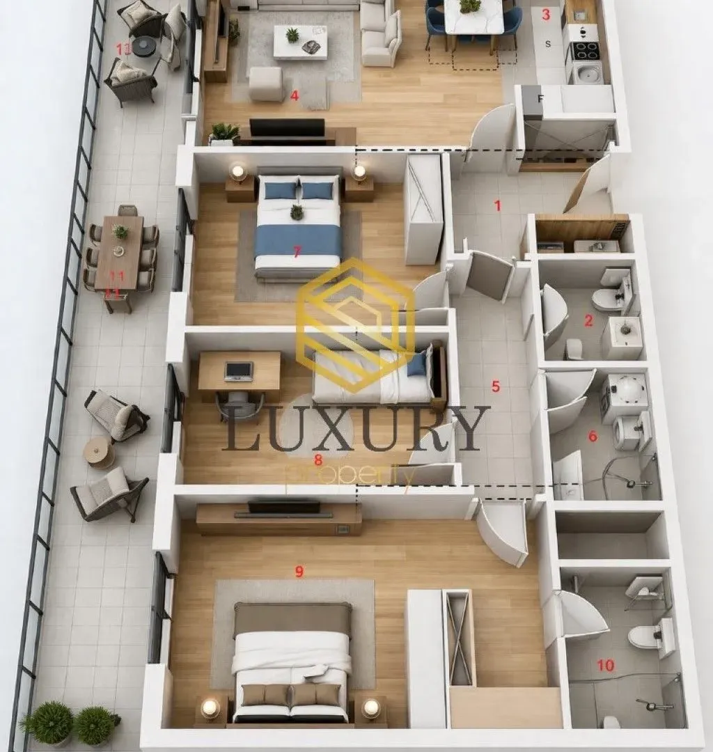 Prodaja, trosoban stan, 96m², Tološka šuma, Podgorica