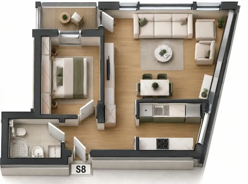 Sale, two bedroom apartment, 44m², Zemun Gardoš, Zemun Sve Podlokacije