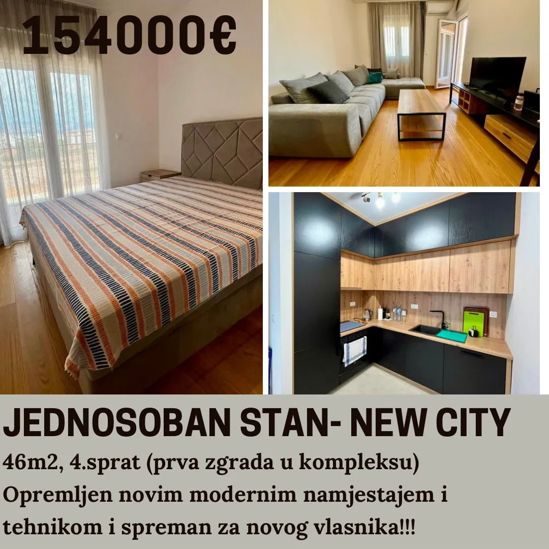Sale, one bedroom apartment, 46m², City Kvart, Podgorica