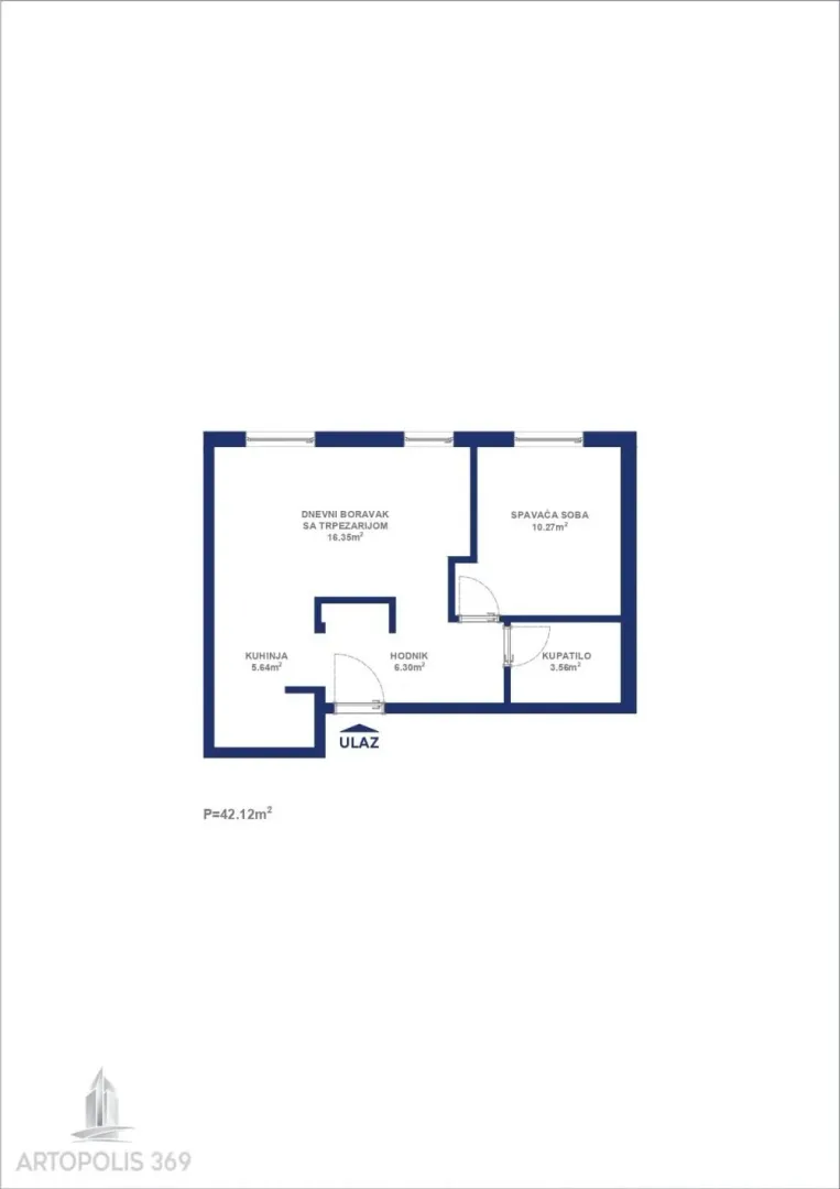 Prodaja, dvosoban stan, 42m², Ledine, Beograd