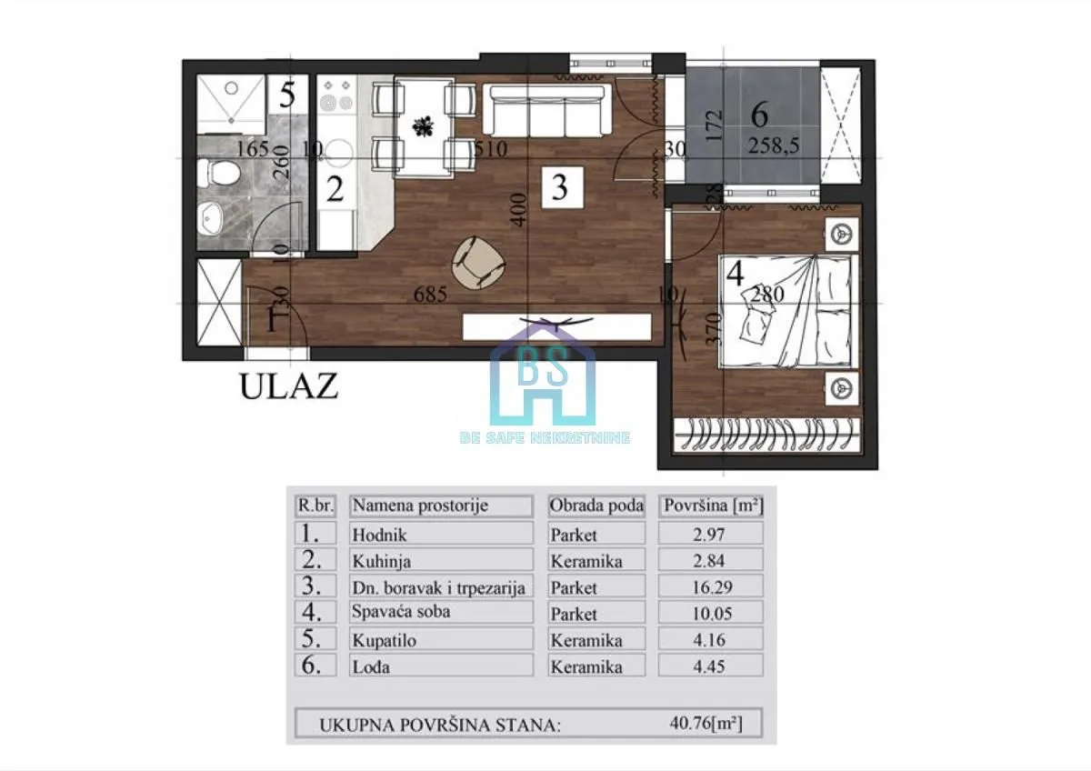 Prodaja, jednosoban stan, 41m², Grbavica, Novi Sad Sve Podlokacije