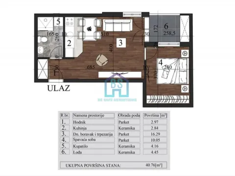 Sale, one bedroom apartment, 41m², Grbavica, Novi Sad Sve Podlokacije