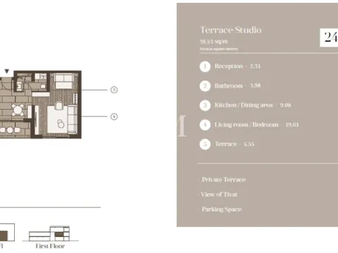 Prodaja, garsonjera, 40m², Marići, Tivat - image 6