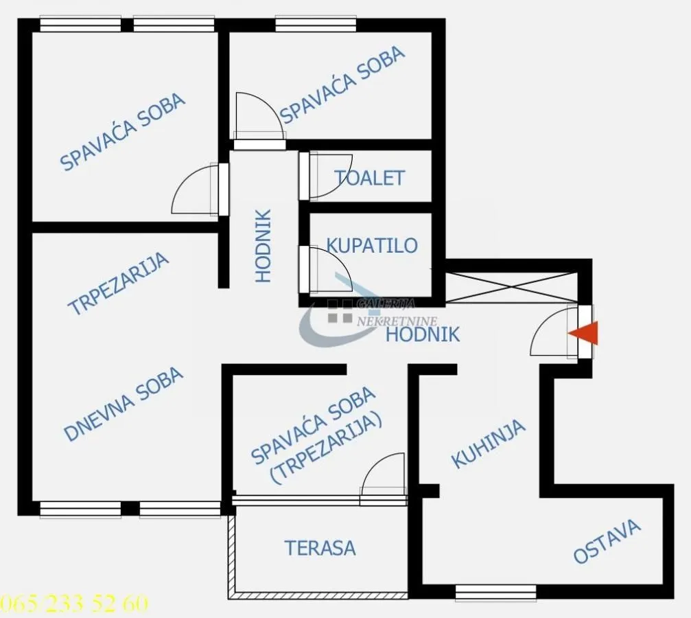 Sale, three bedroom apartment, 73m², Novi Beograd Blok 34, Novi Beograd Sve Podlokacije