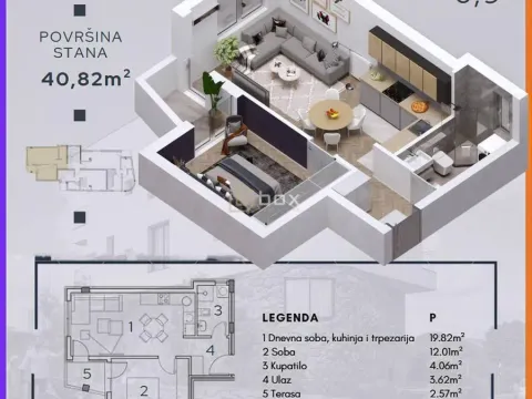 Prodaja, jednosoban stan, 41m², Palilula, Niš