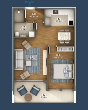 Sale, one bedroom apartment, 70m², Dobra Voda, Bar - Floor plan - image 13
