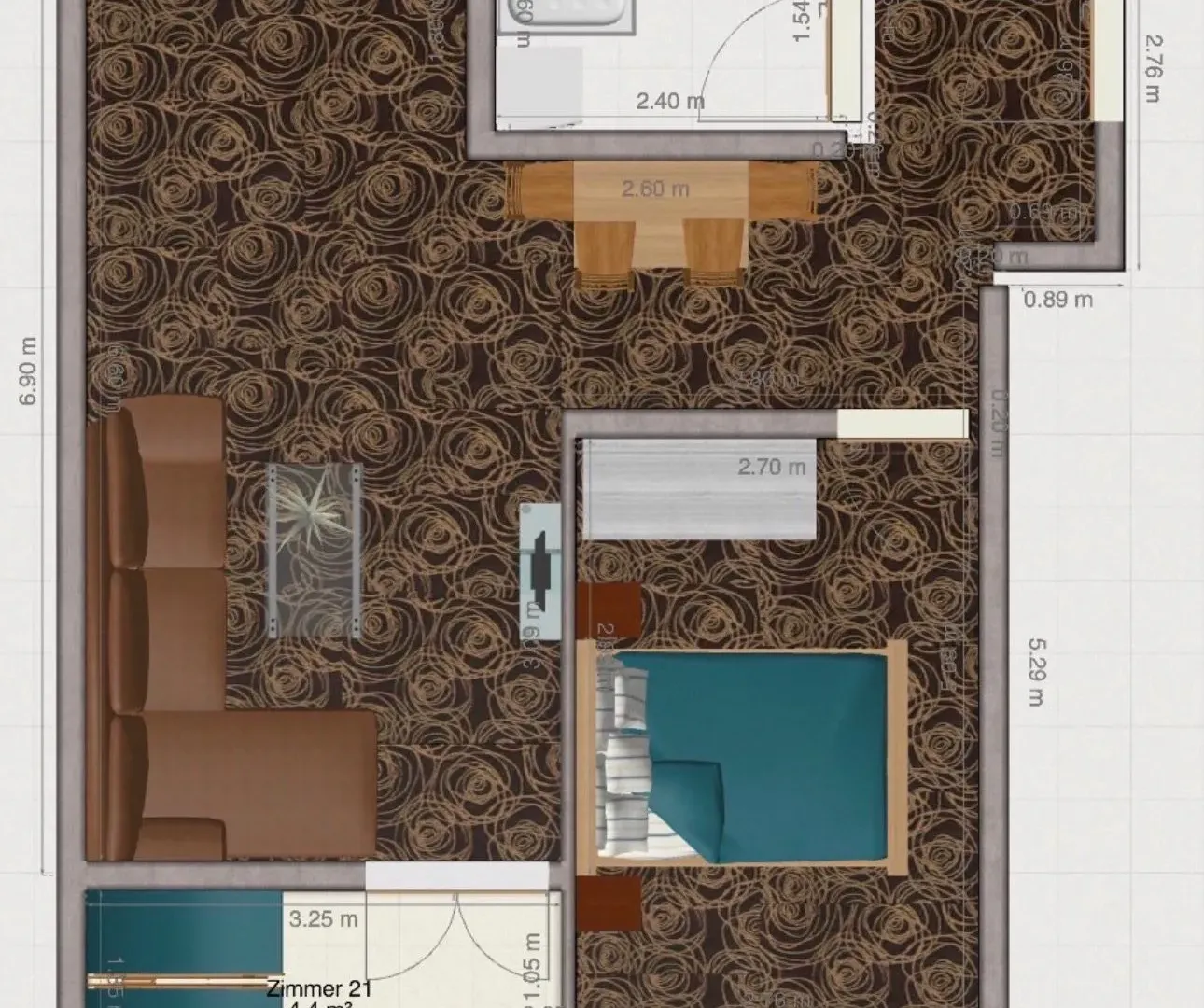Sale, one bedroom apartment, 49m², Zeleni Pojas, Bar