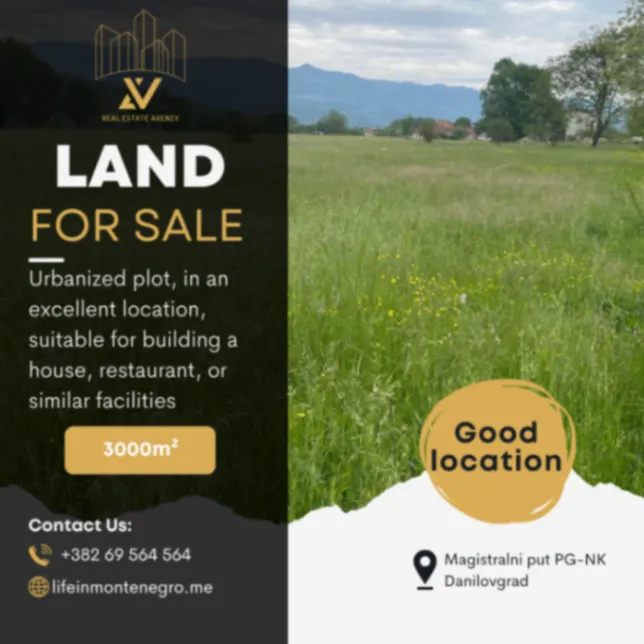 Sale, land lot, 3000m², Centar, Danilovgrad