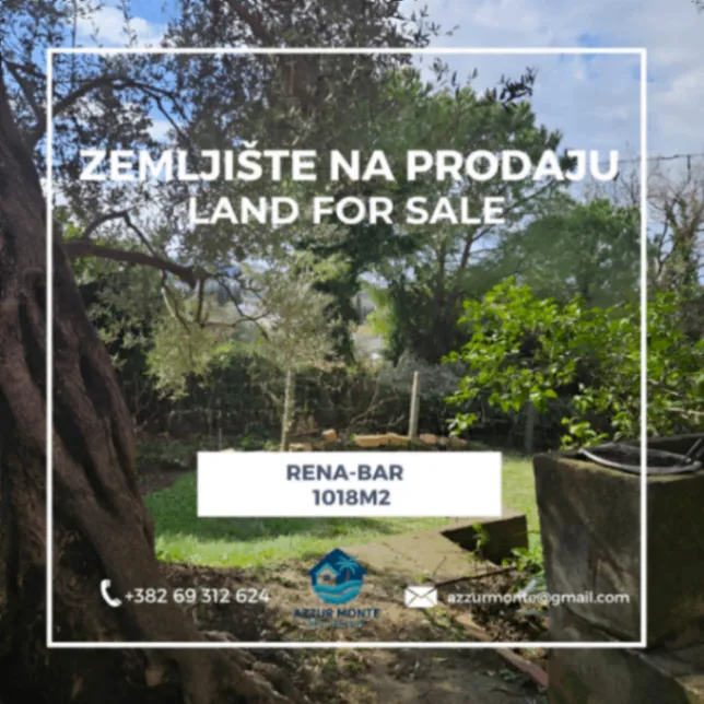 Prodaja, plac, 1018m², Bar, Crna Gora