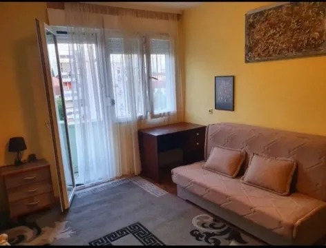 Soba sa kaučem na razvlačenje, radnim stolom i izlazom na balkon. - image 4
