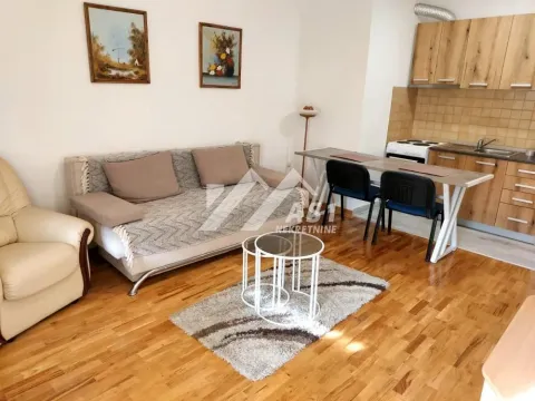 Dnevni boravak sa kaučem, stočićem i kuhinjom u pozadini. - image 3