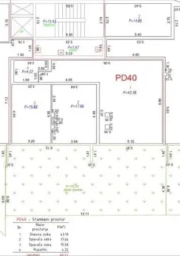 Osnova stana sa prikazom rasporeda prostorija i dimenzija. - image 2