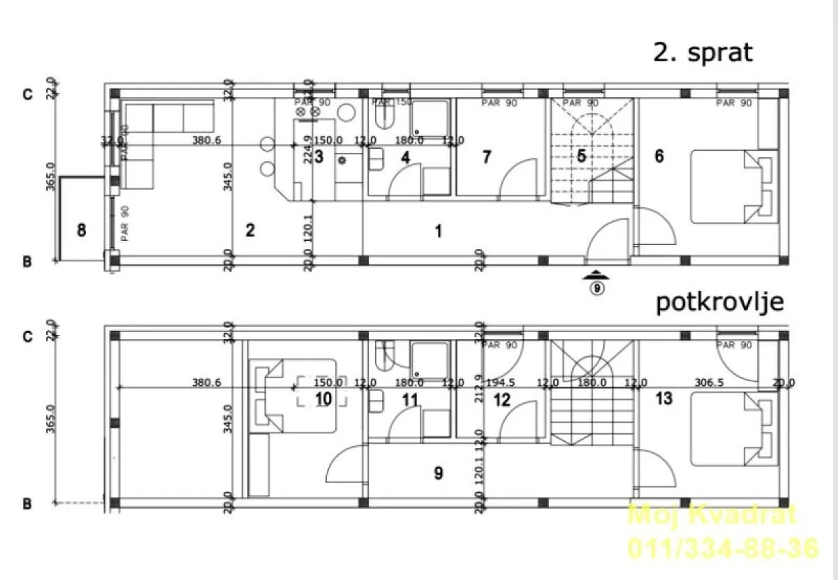 Prodaja, četvorosoban stan, 92m², Zemun Gornji Grad, Zemun Sve Podlokacije