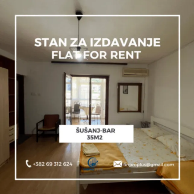 Izdavanje, garsonjera, 35m², Šušanj, Bar