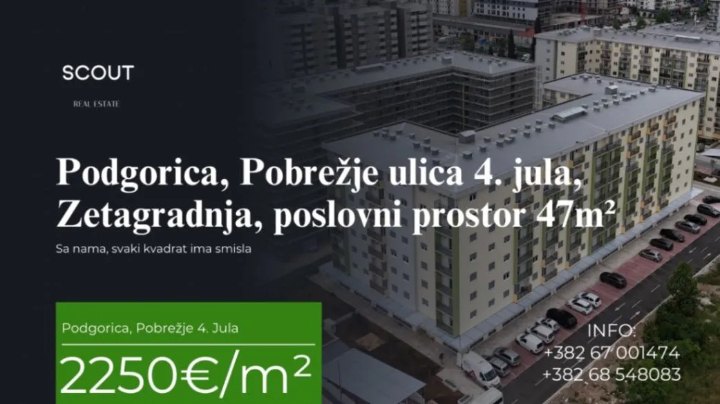Prodaja, poslovni prostor, 47m², Pobrežje, Podgorica
