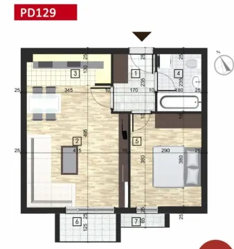 Osnova stana sa prikazom rasporeda prostorija i dimenzijama. - image 12