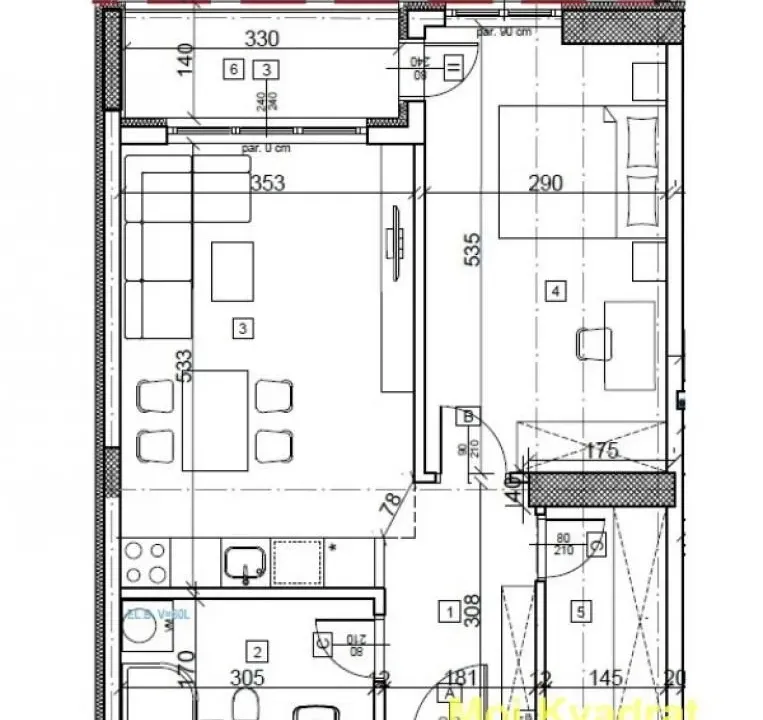 Sale, two bedroom apartment, 48m², Autokomanda, Voždovac Sve Podlokacije
