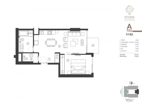 Sale, one bedroom apartment, 50m², Budva, Crna Gora - image 2