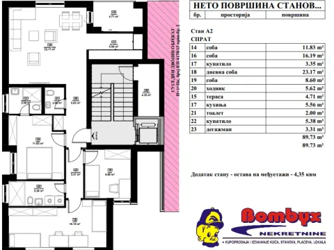 Sale, two bedroom apartment, 65m², Mišeluk, Petrovaradin - image 7