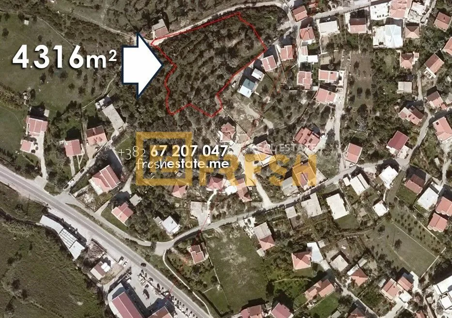 Prodaja, plac, 4316m², Bar, Crna Gora