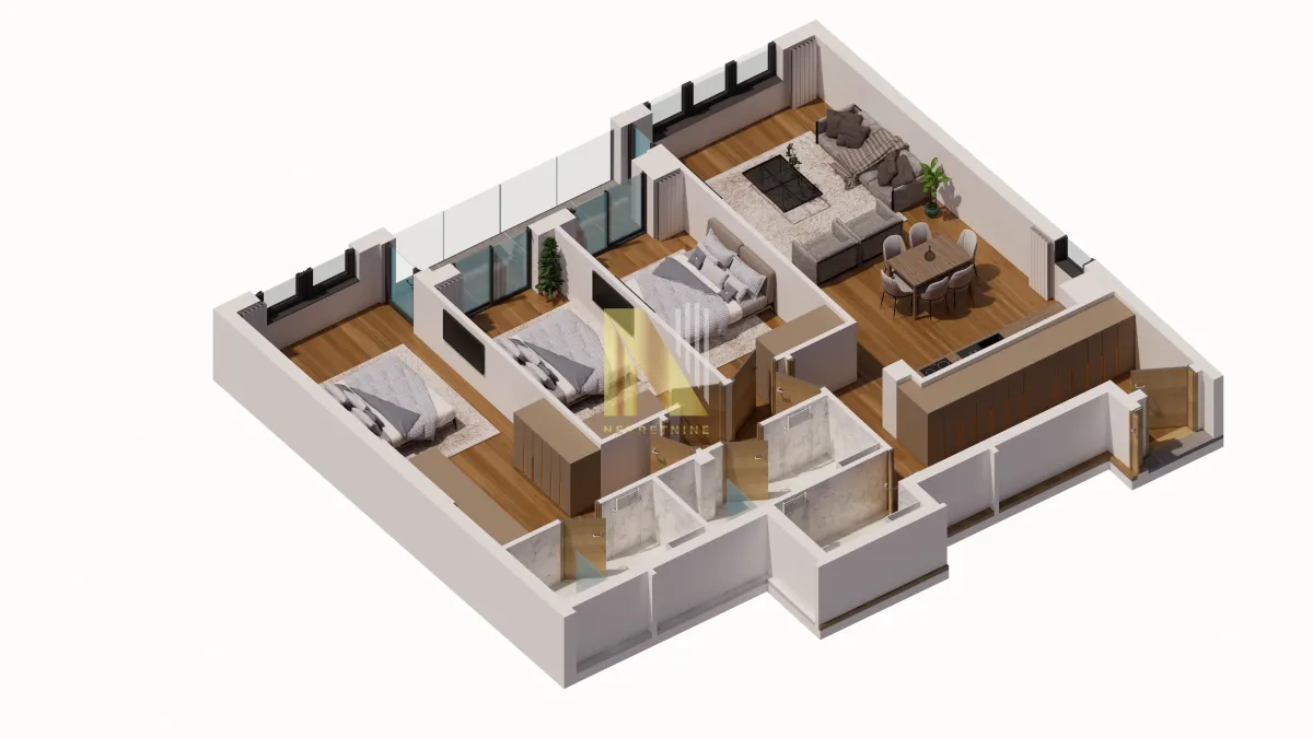 Prodaja, četvorosoban stan, 107m², Centar, Novi Sad