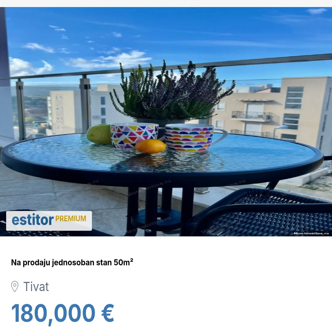 Prodaja, jednosoban stan, 50m², Tivat, Crna Gora