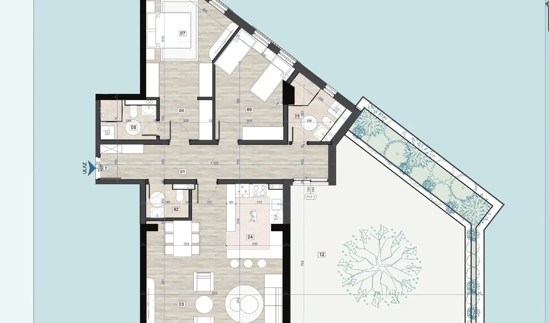 Sale, two bedroom apartment, 112m², Centar, Bar