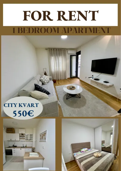 Izdavanje, jednosoban stan, 47m², New City, Podgorica
