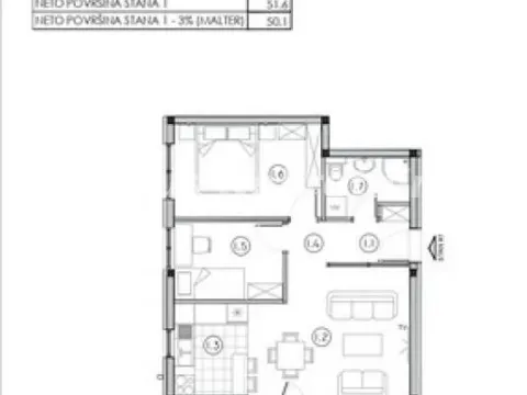 Prodaja, dvosoban stan, 50m², Sremska Kamenica, Petrovaradin