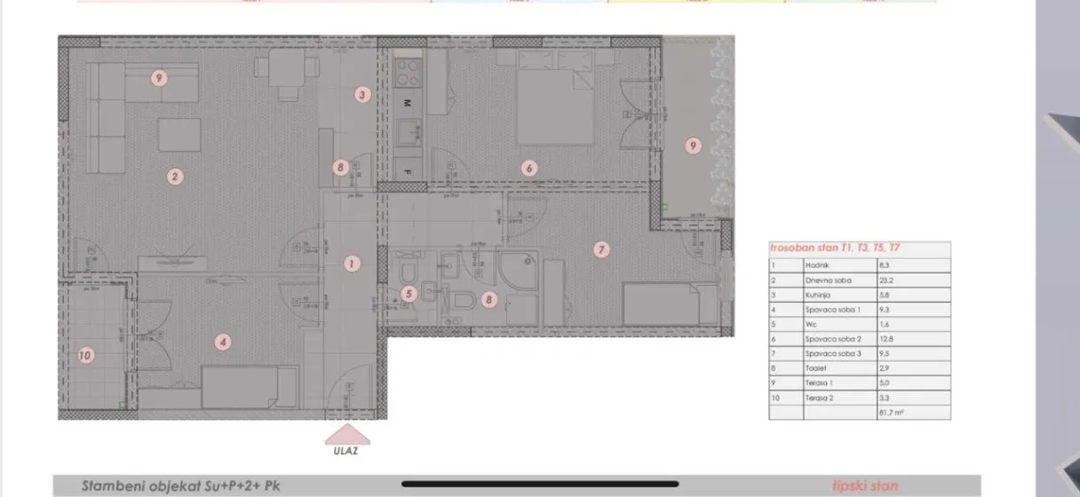 Prodaja, trosoban stan, 82m², Zabjelo, Podgorica